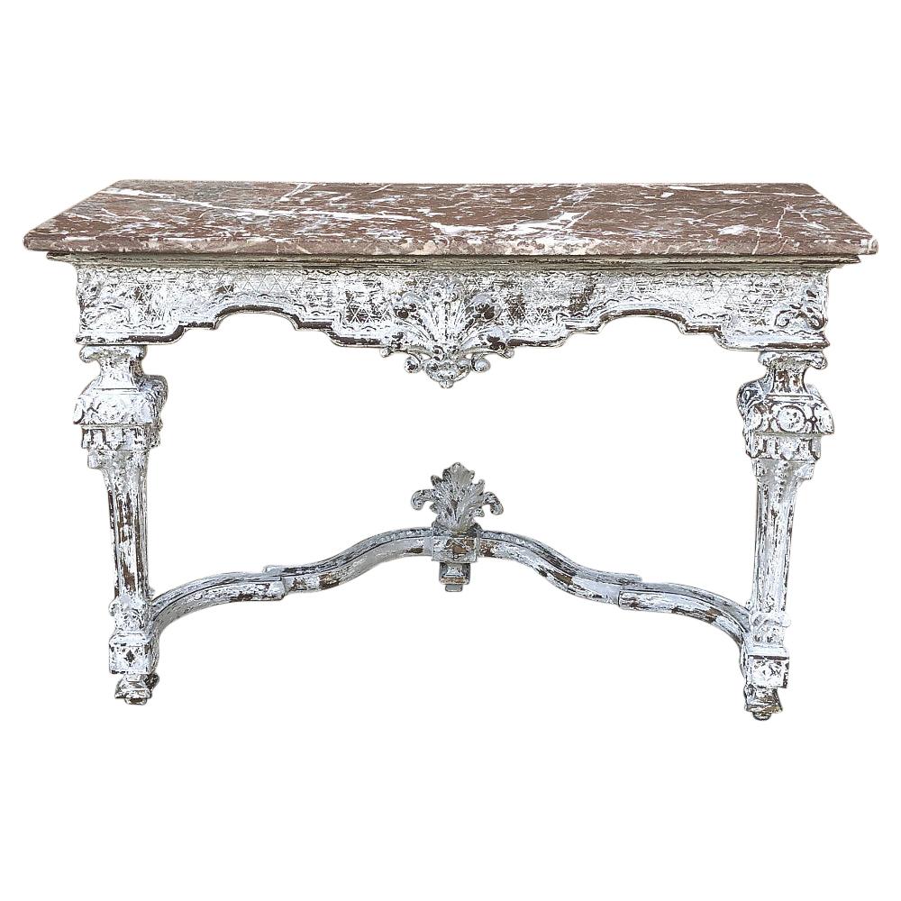 19th Century French Louis XIV Marble-Top Console
