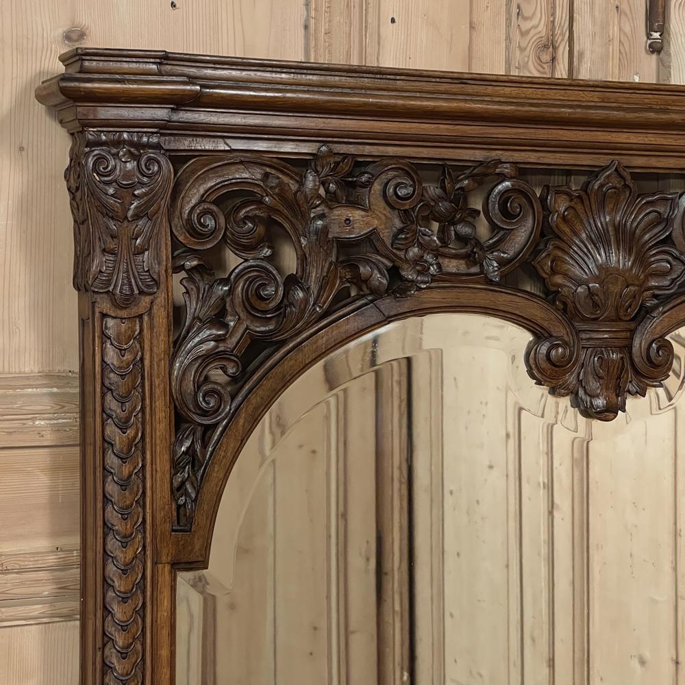 Fin du XIXe siècle Console française du 19ème siècle de style Louis XIV à plateau en marbre et miroir en vente