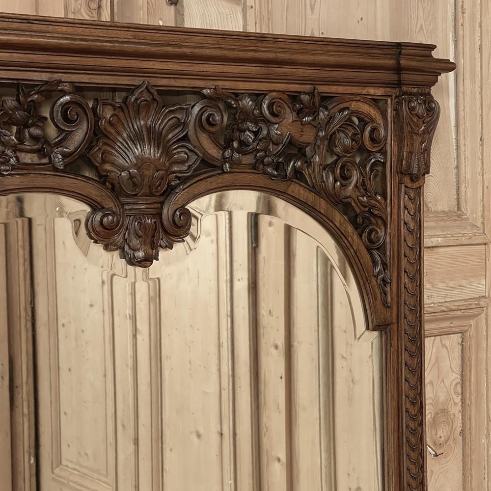 Specchio Console francese Luigi XIV del XIX secolo con piano in marmo e specchio in vendita