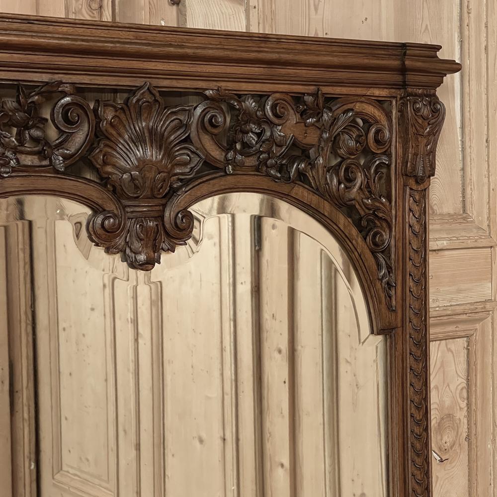 Miroir Console française du 19ème siècle de style Louis XIV à plateau en marbre et miroir en vente