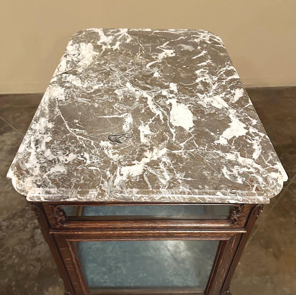 19th Century French Louis XIV Marble Top End Table ~ Display Case For Sale 3
