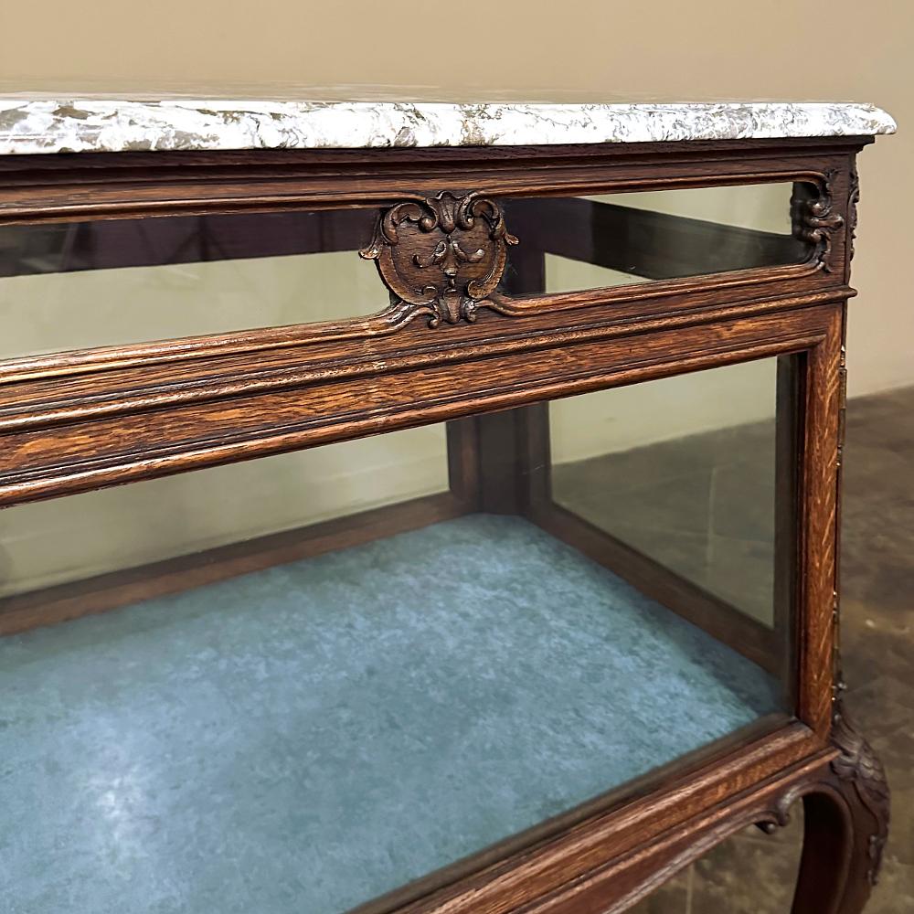 19th Century French Louis XIV Marble Top End Table ~ Display Case For Sale 5