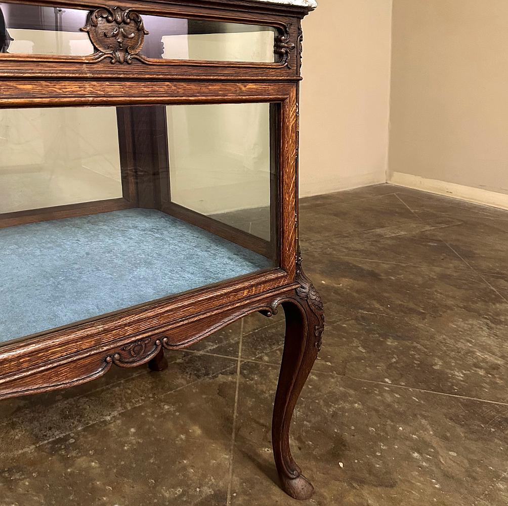 19th Century French Louis XIV Marble Top End Table ~ Display Case For Sale 6