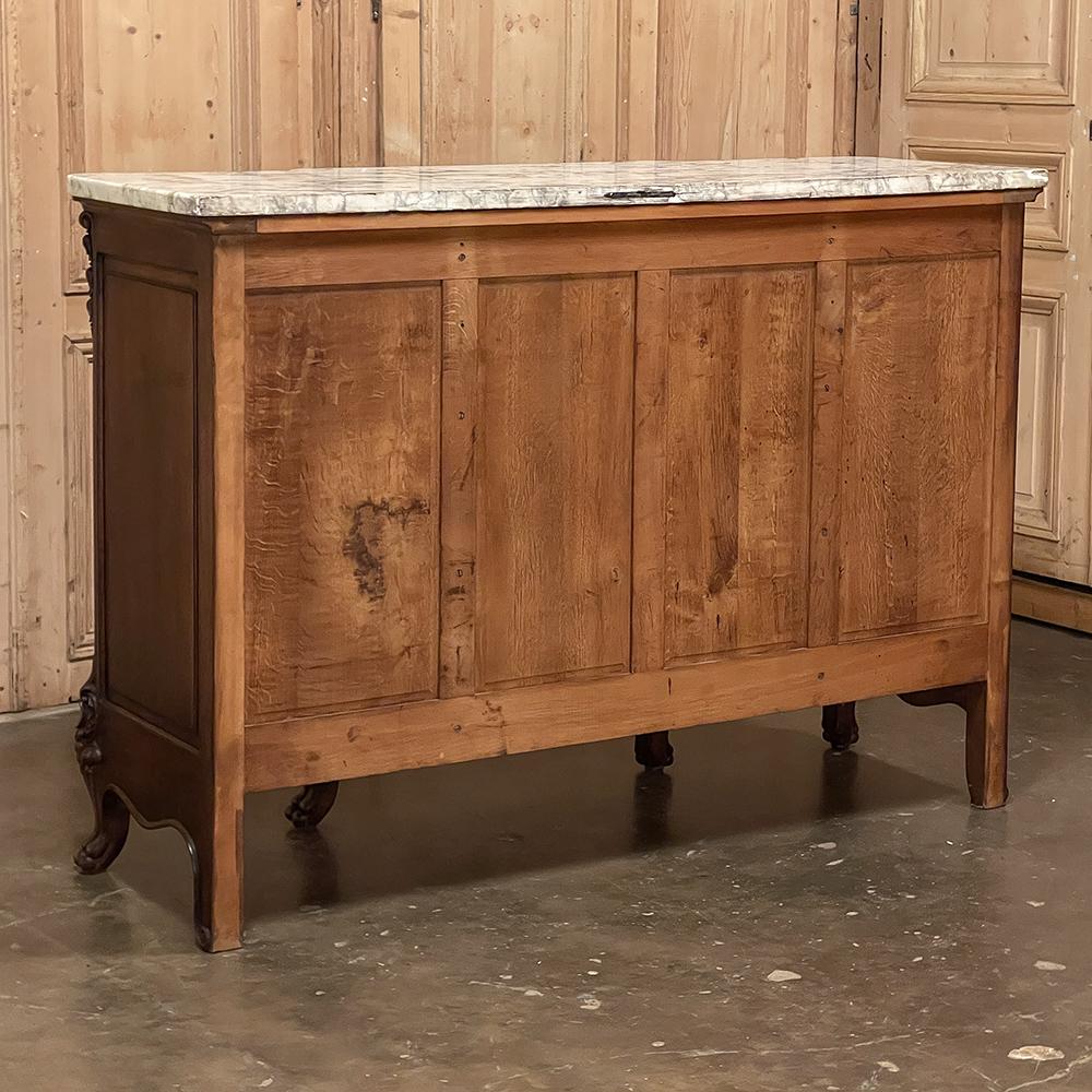 19th Century French Louis XIV Marble Top Walnut Display Buffet For Sale 13