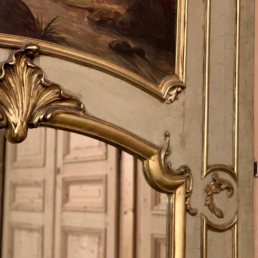 19. Jahrhundert Französisch Louis XIV gemalt und vergoldet Trumeau Spiegel im Angebot 5