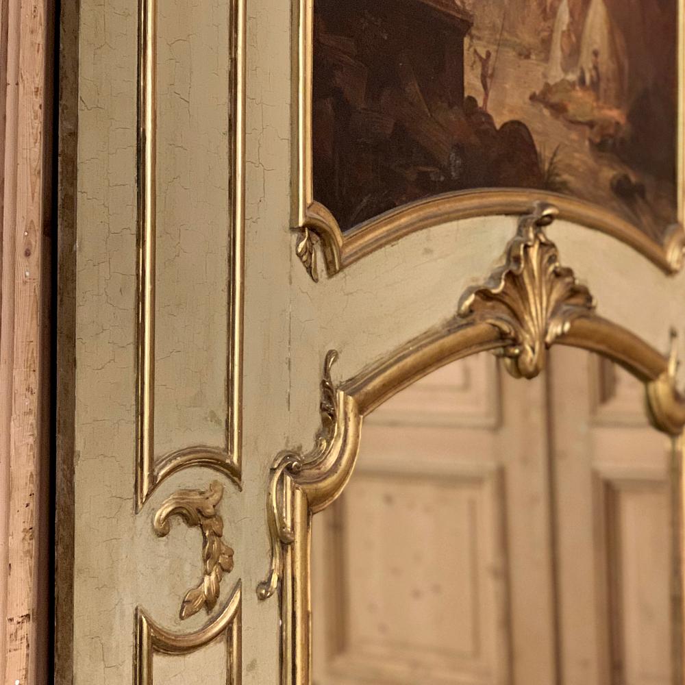 19. Jahrhundert Französisch Louis XIV gemalt und vergoldet Trumeau Spiegel im Angebot 6