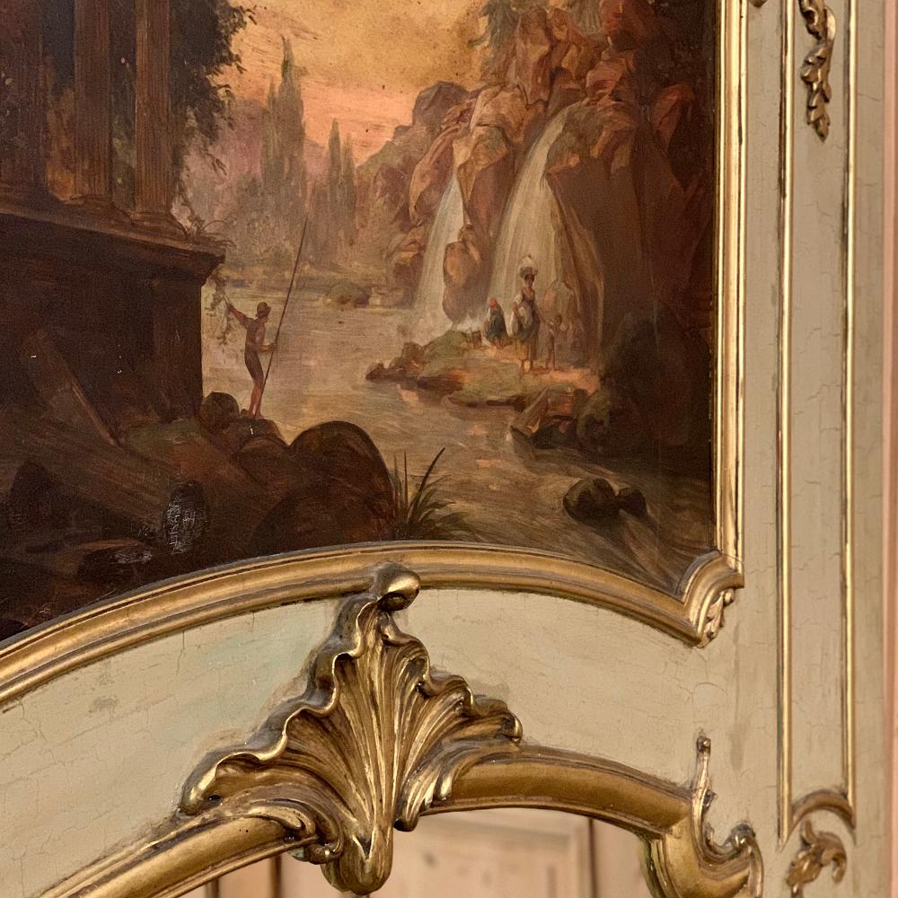 19. Jahrhundert Französisch Louis XIV gemalt und vergoldet Trumeau Spiegel im Angebot 2