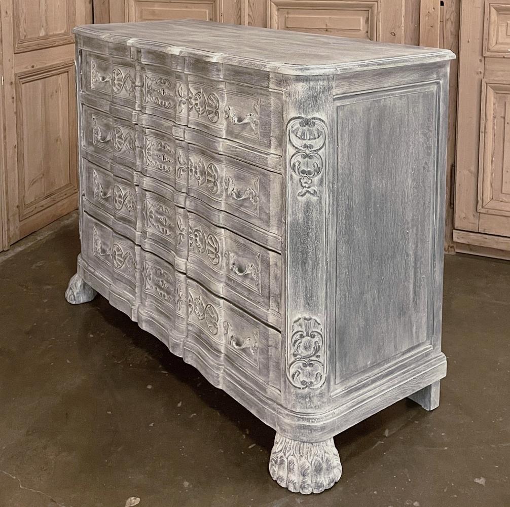 Hand-Carved 19th Century French Louis XIV Painted Commode For Sale