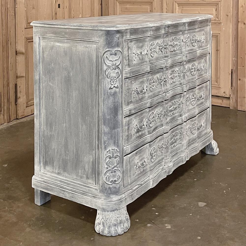19th Century French Louis XIV Painted Commode In Good Condition For Sale In Dallas, TX