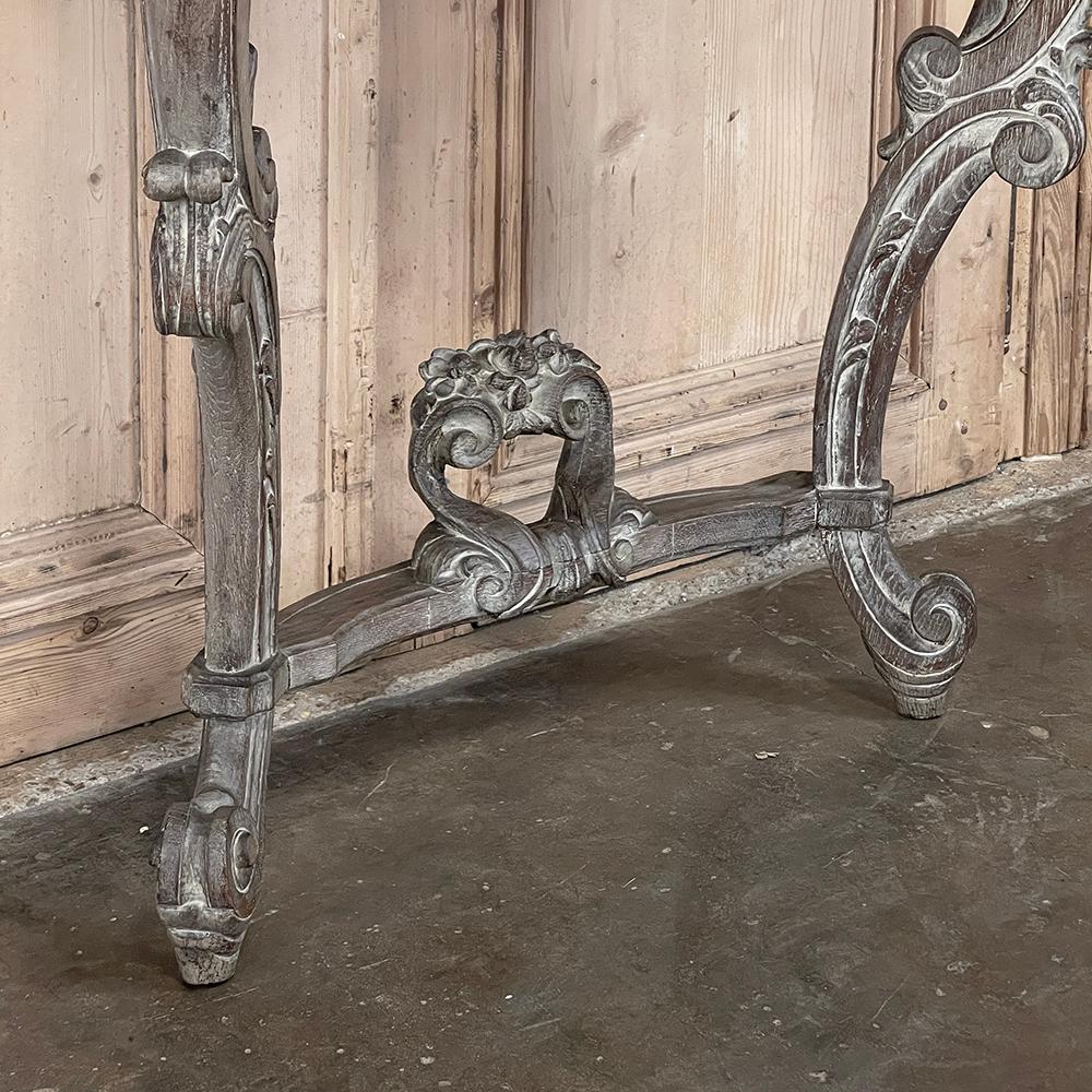 19th Century French Louis XIV Painted Marble Top Console For Sale 7