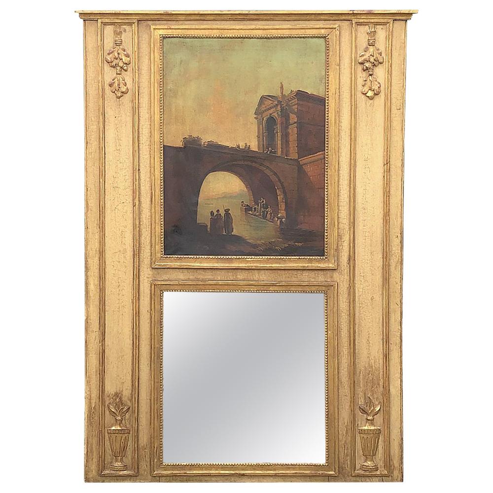 19. Jahrhundert Französisch Louis XIV gemalt Trumeau Spiegel
