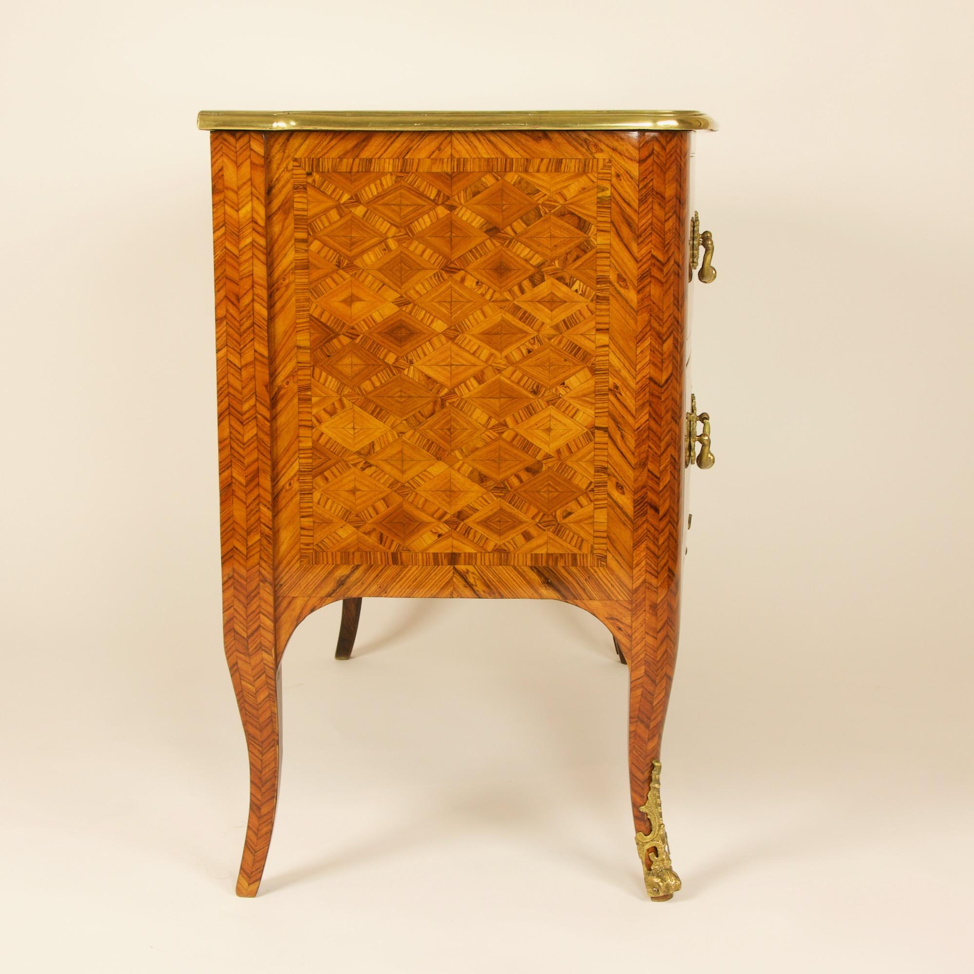 19th Century French Louis XIV Régence Trelliswork Marquetry Commode or Sauteuse In Good Condition For Sale In Berlin, DE