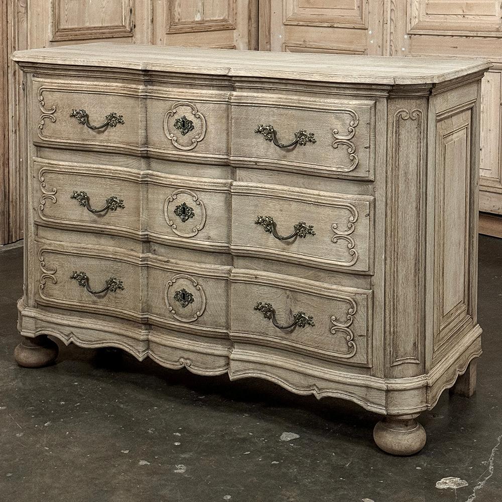 Hand-Carved 19th Century French Louis XIV Stripped Oak Commode For Sale