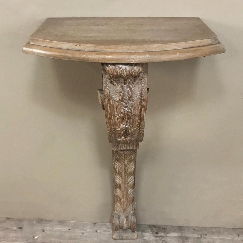 19th Century French Louis XIV Stripped Oak Console In Good Condition For Sale In Dallas, TX