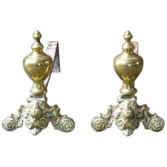 19th Century French Louis XIV Style Andirons or Firedogs
