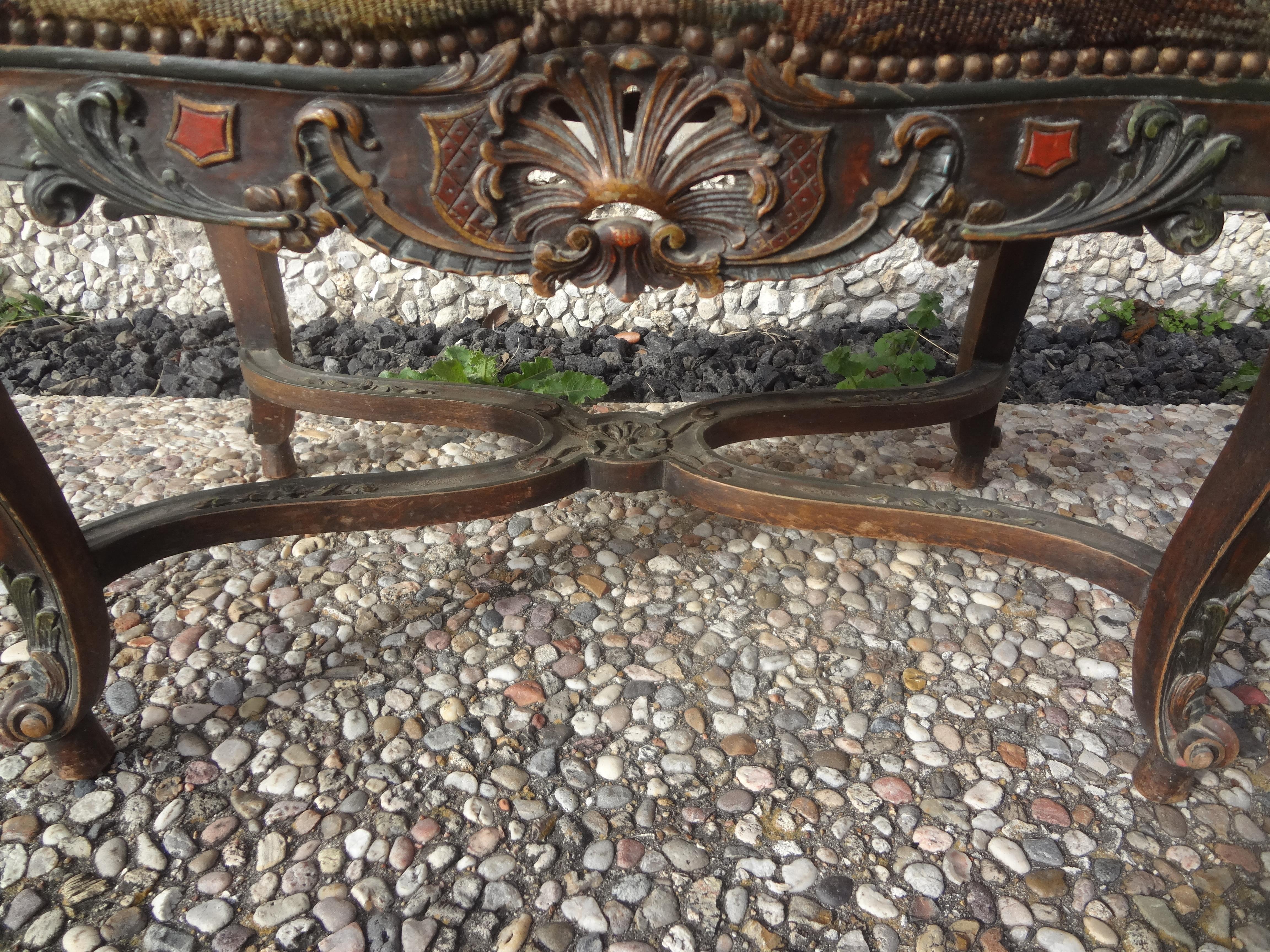 19th Century French Louis XIV Style Bench For Sale 4