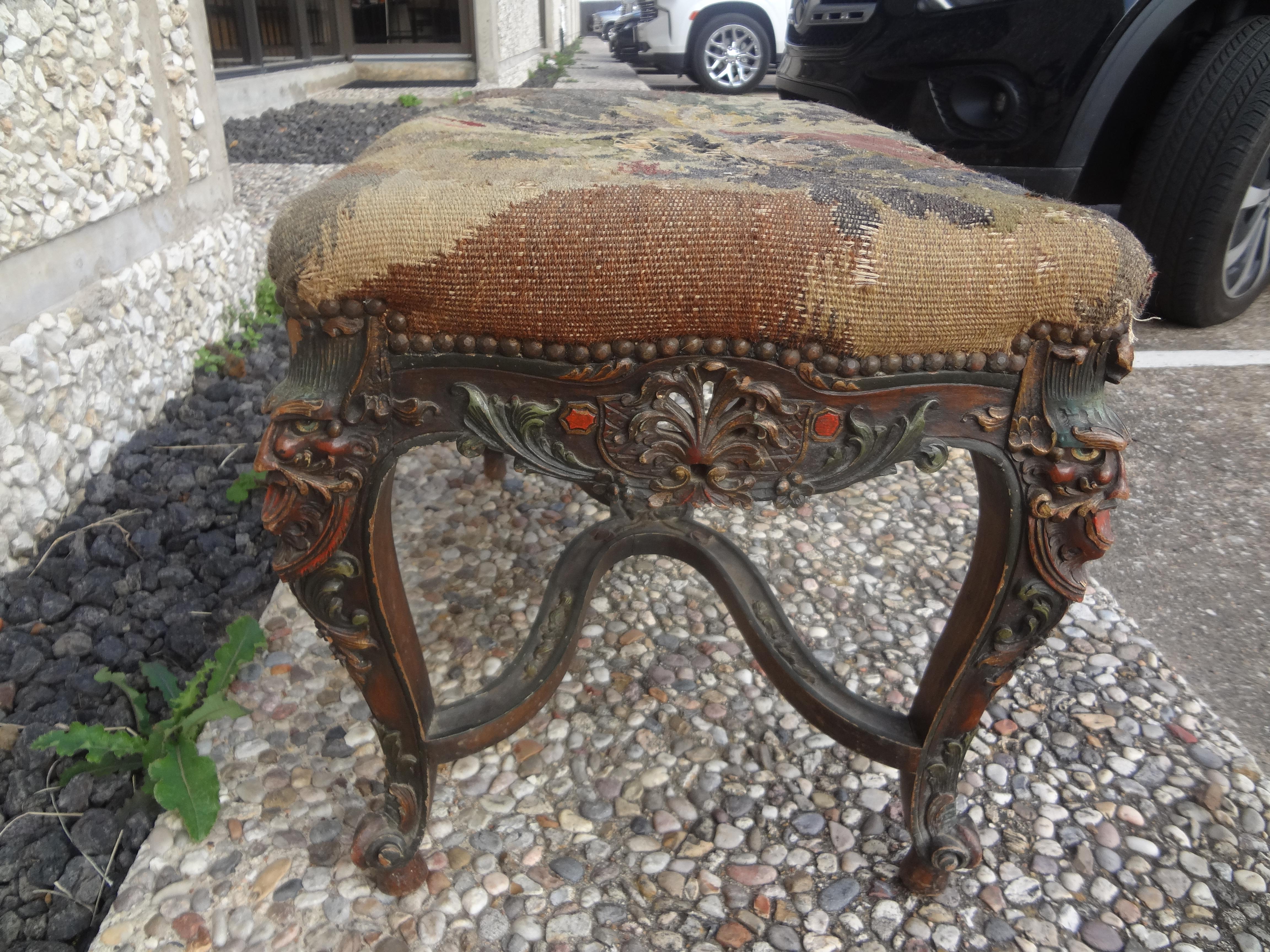 Mid-19th Century 19th Century French Louis XIV Style Bench For Sale