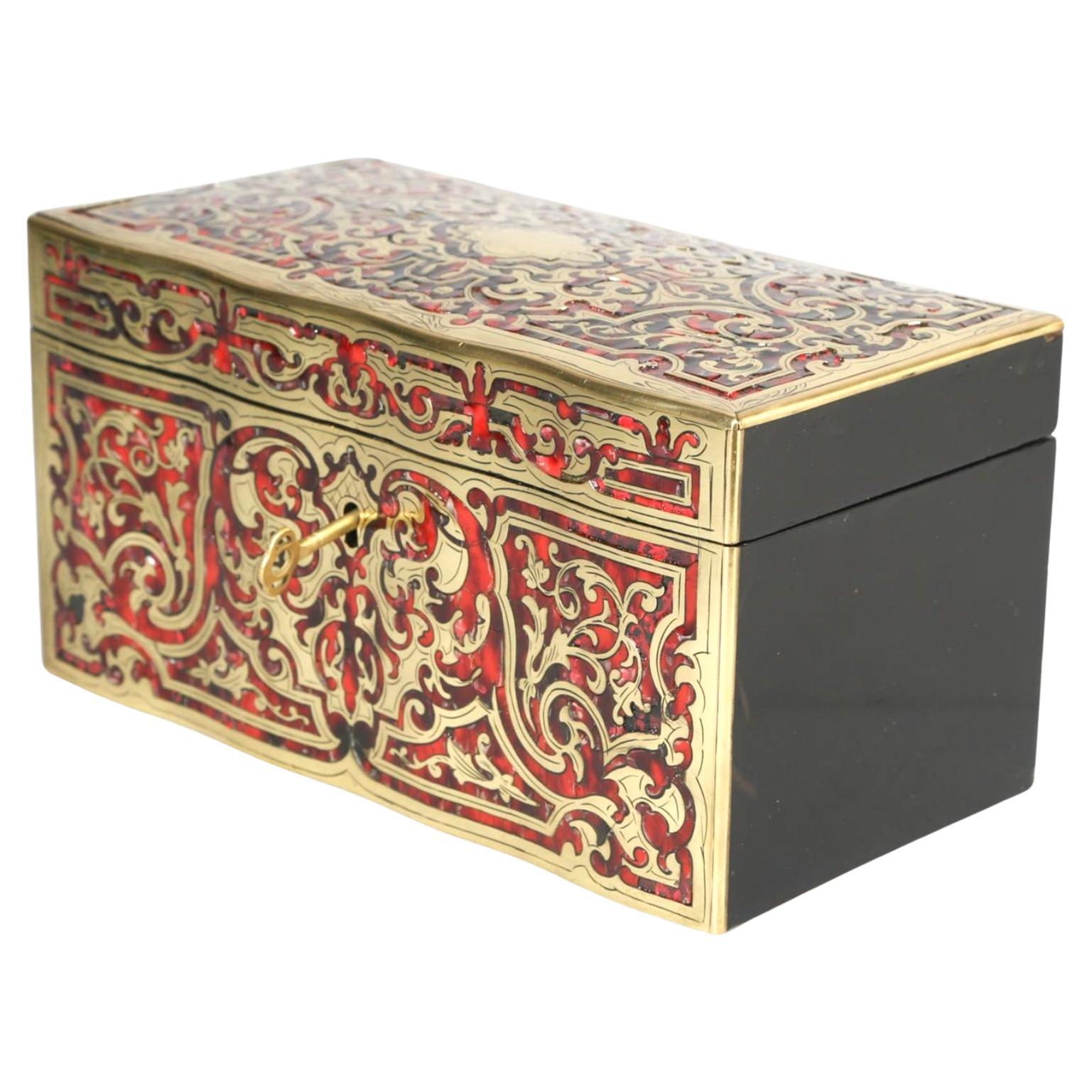 19th Century French Louis XIV Style Boulle Tea Caddy