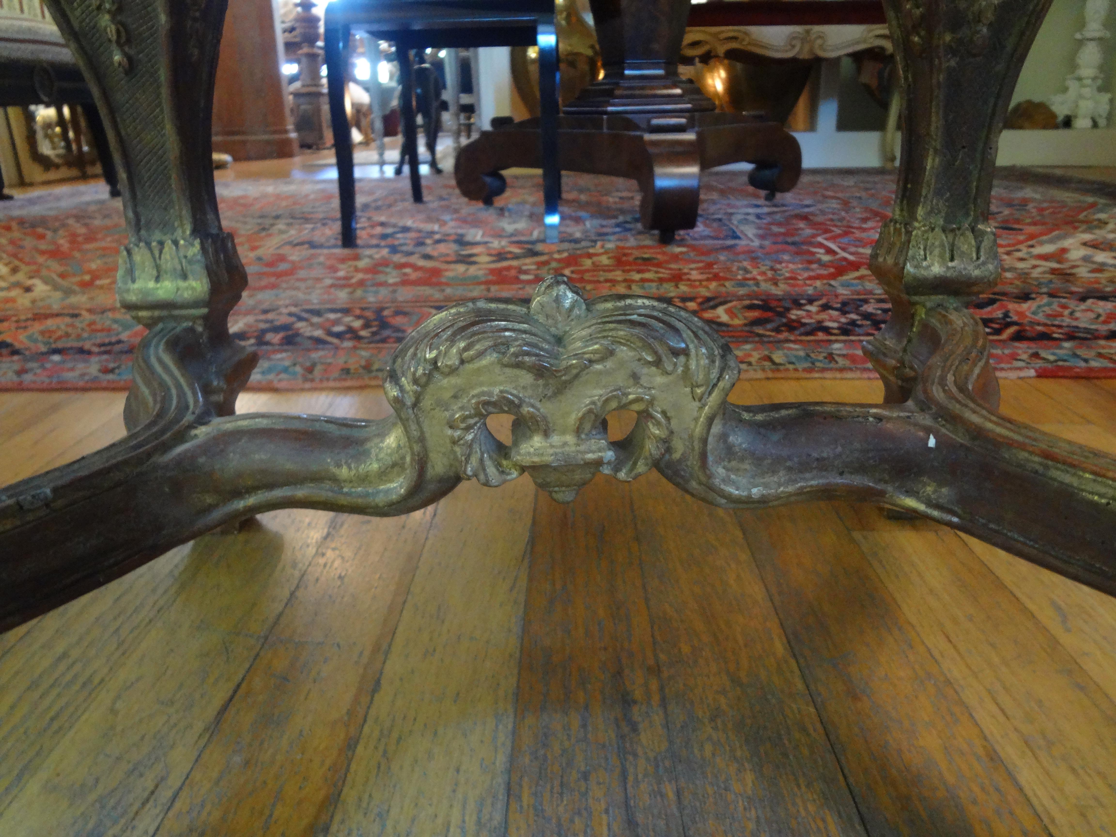 Late 19th Century 19th Century French Louis XIV Style Giltwood Bench with Deer Hide For Sale