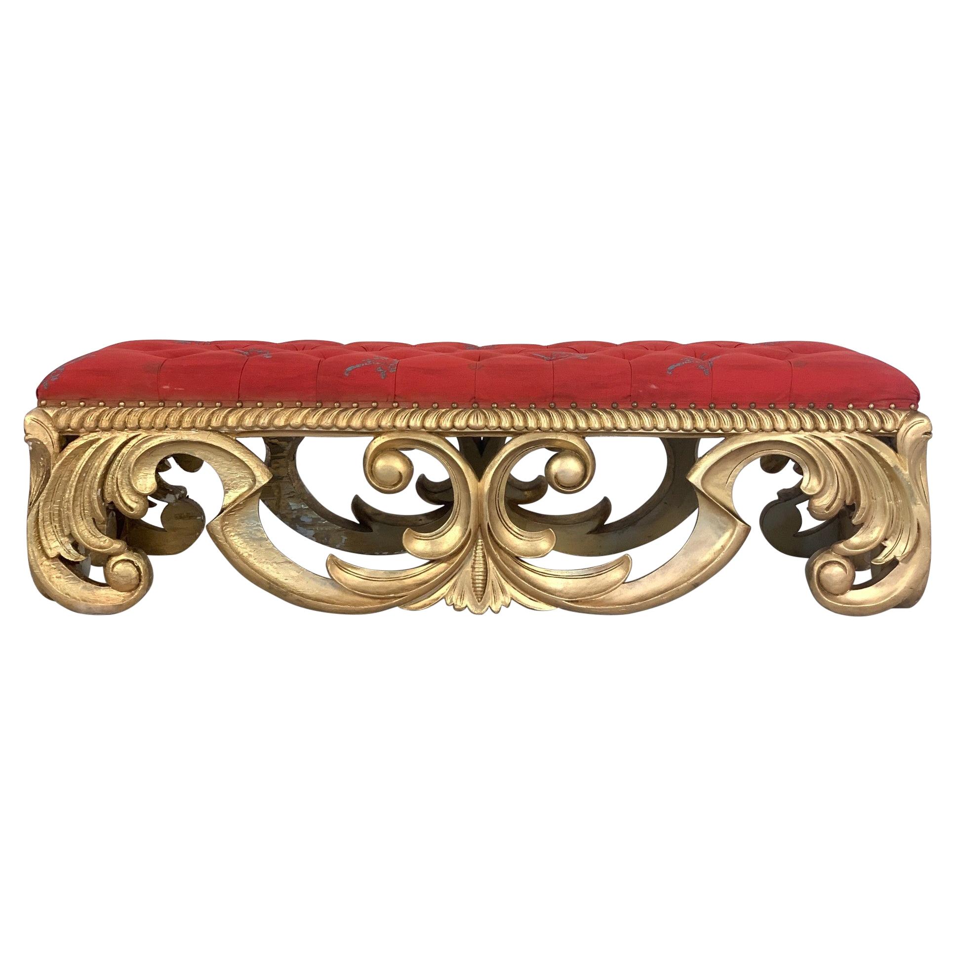 19th Century French Louis XIV Style Giltwood Bench