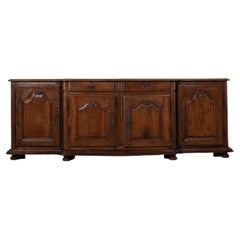 19th Century French Louis XIV Style Hand Carved Oak Sideboard