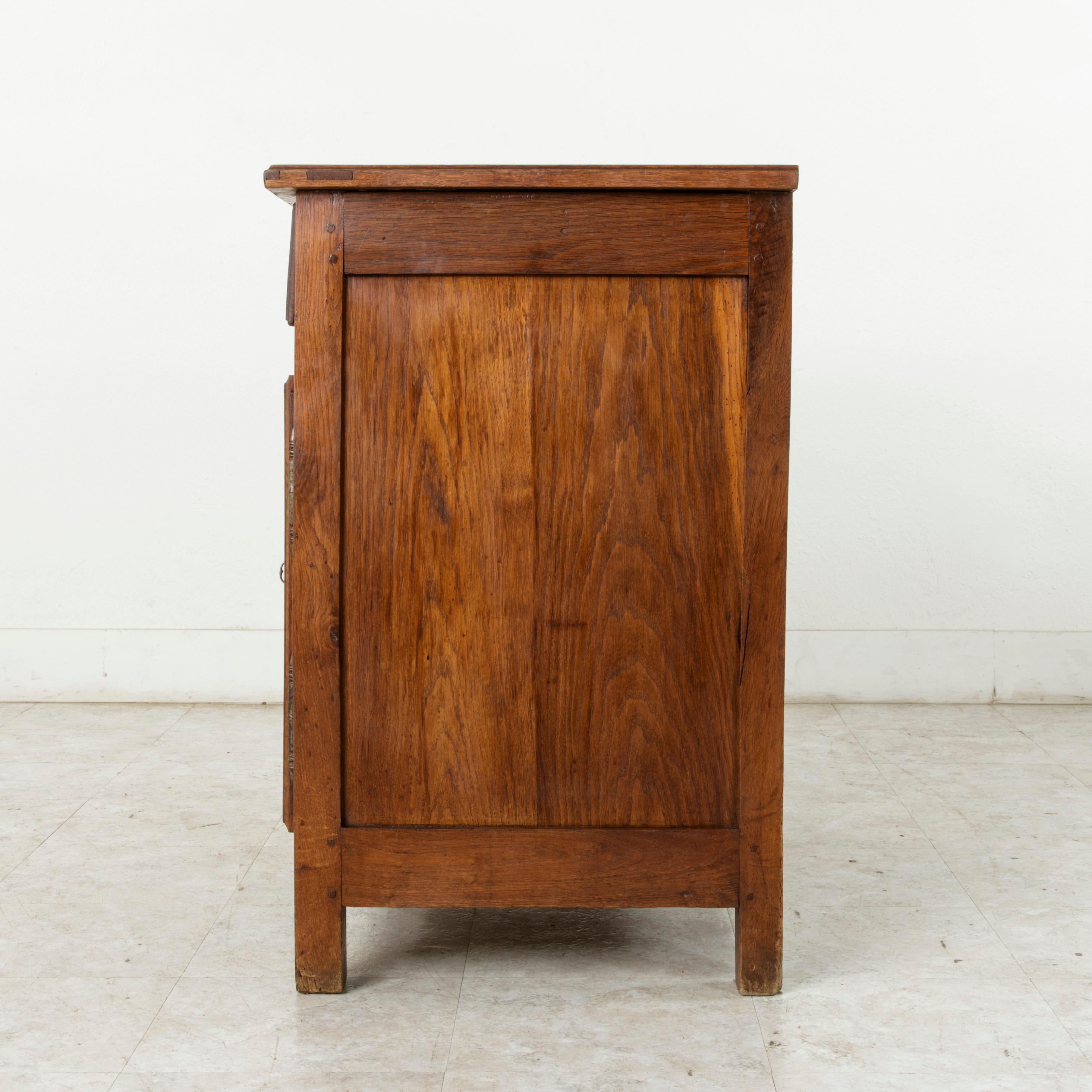 Mid-19th Century 19th Century French Louis XIV Style Hand Pegged Oak Buffet, or Sideboard