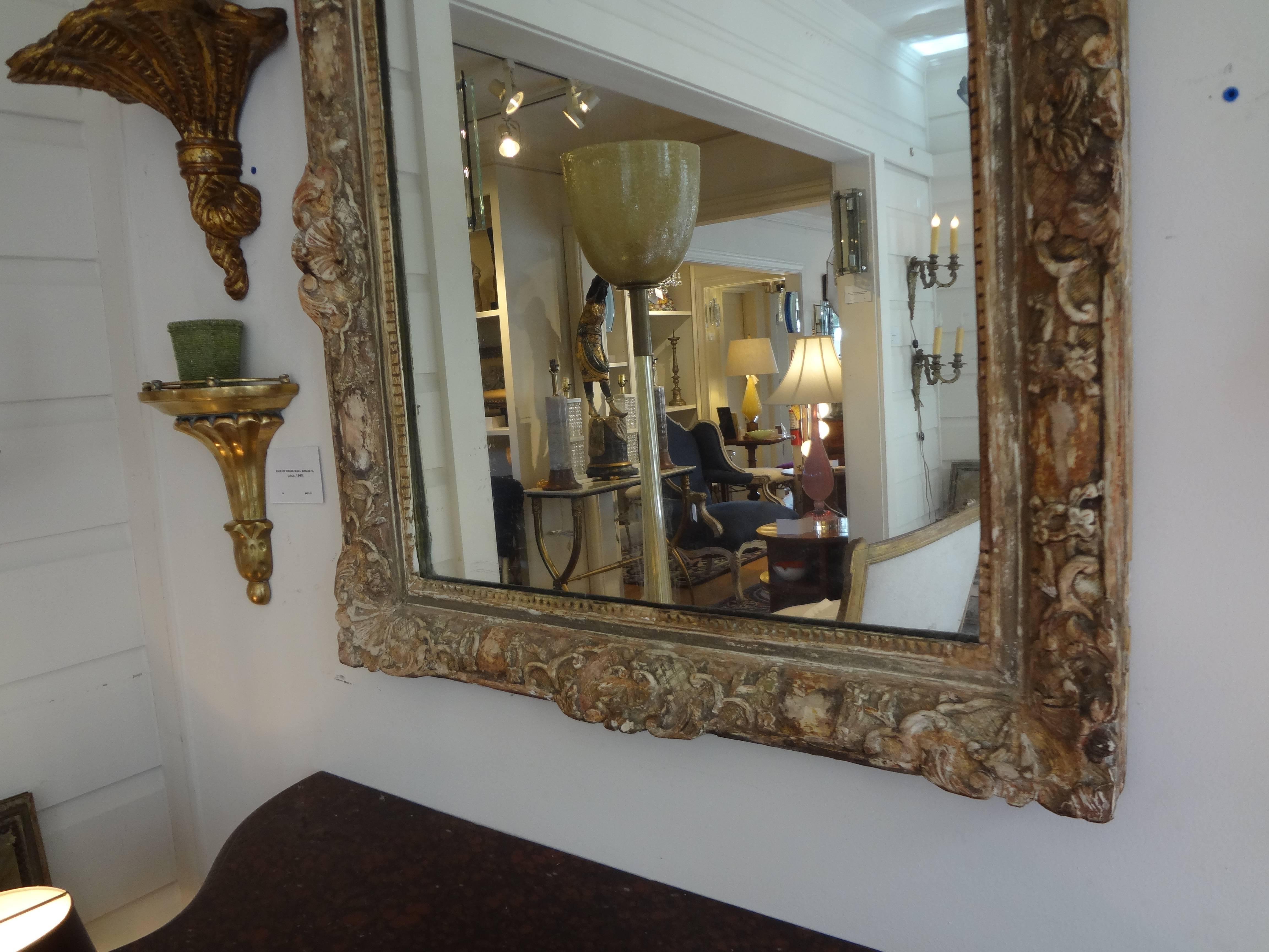 19th Century French Louis XIV Style Painted Mirror 1