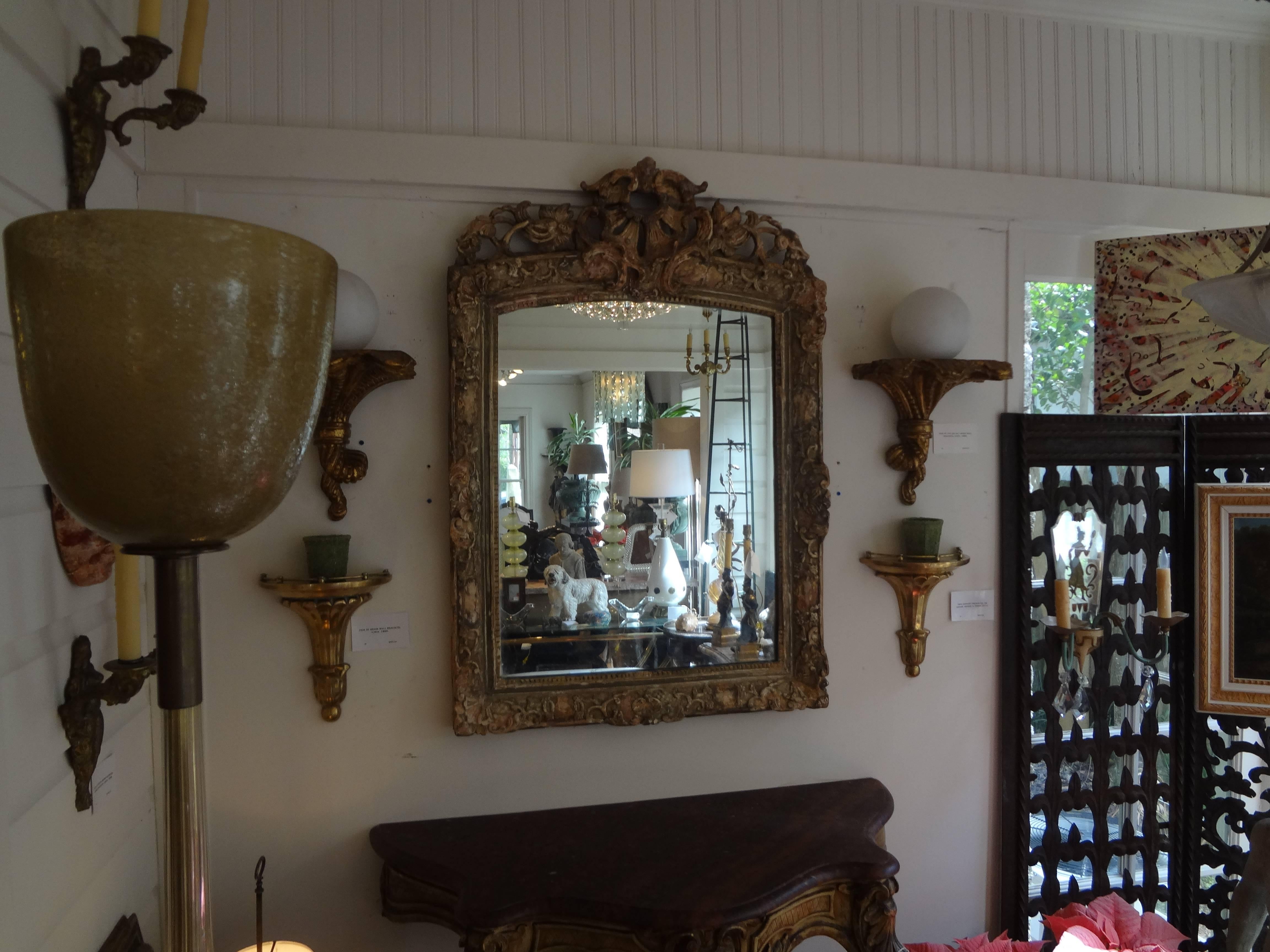 19th Century French Louis XIV Style Painted Mirror 2
