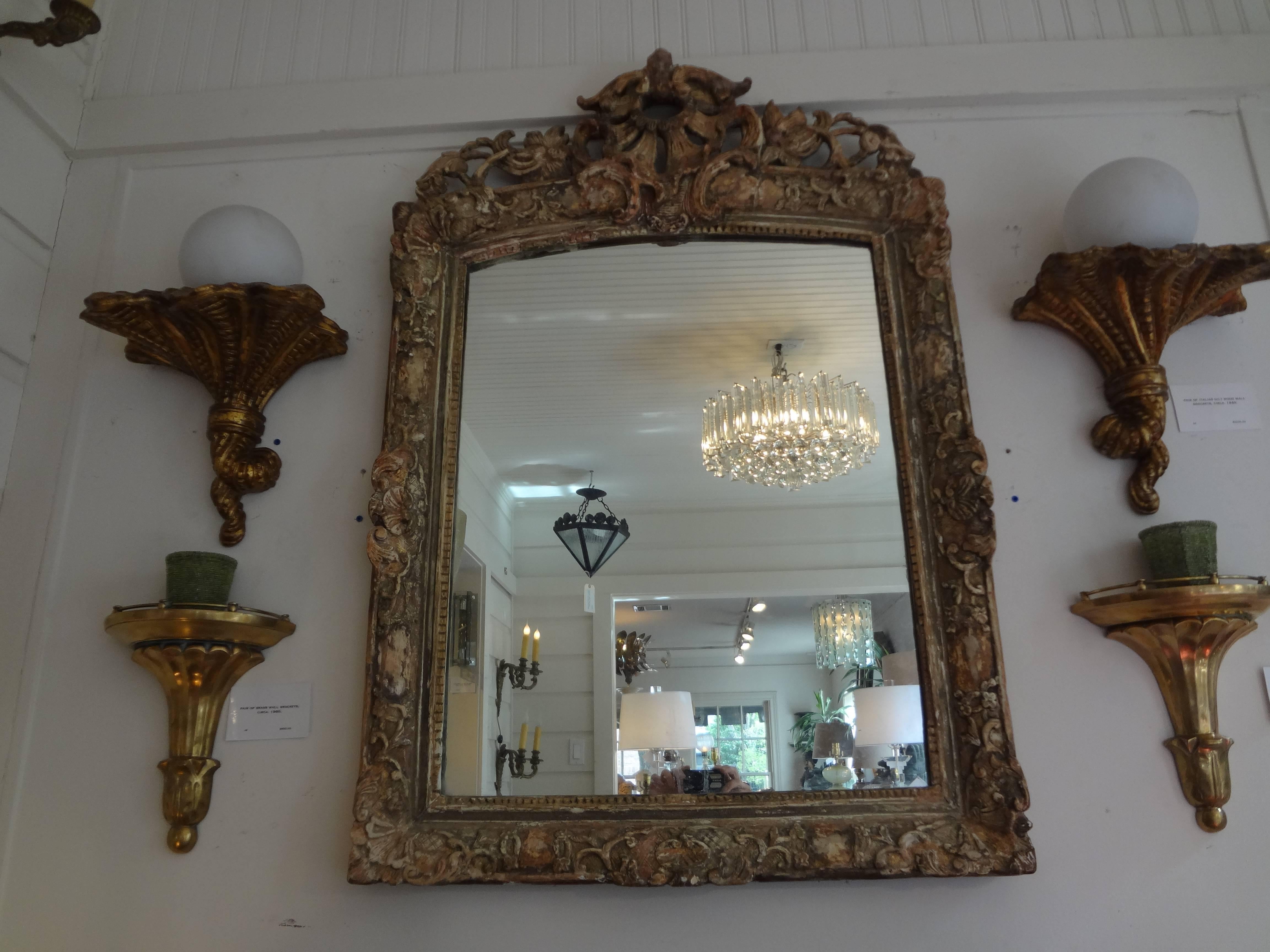 19th Century French Louis XIV Style Painted Mirror 3