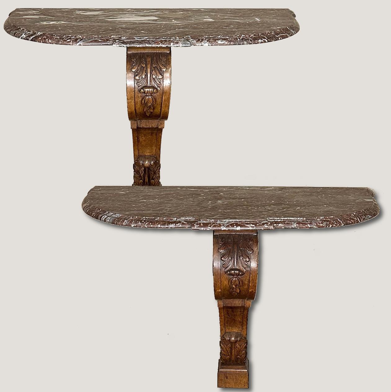 19th Century French Louis XIV Walnut Marble Top Console is a truly rare find!  Sculpted from solid French walnut, it displays the classically inspired architecture with Baroque-influenced embellishment that is the hallmark of the Louis XIV genre. 