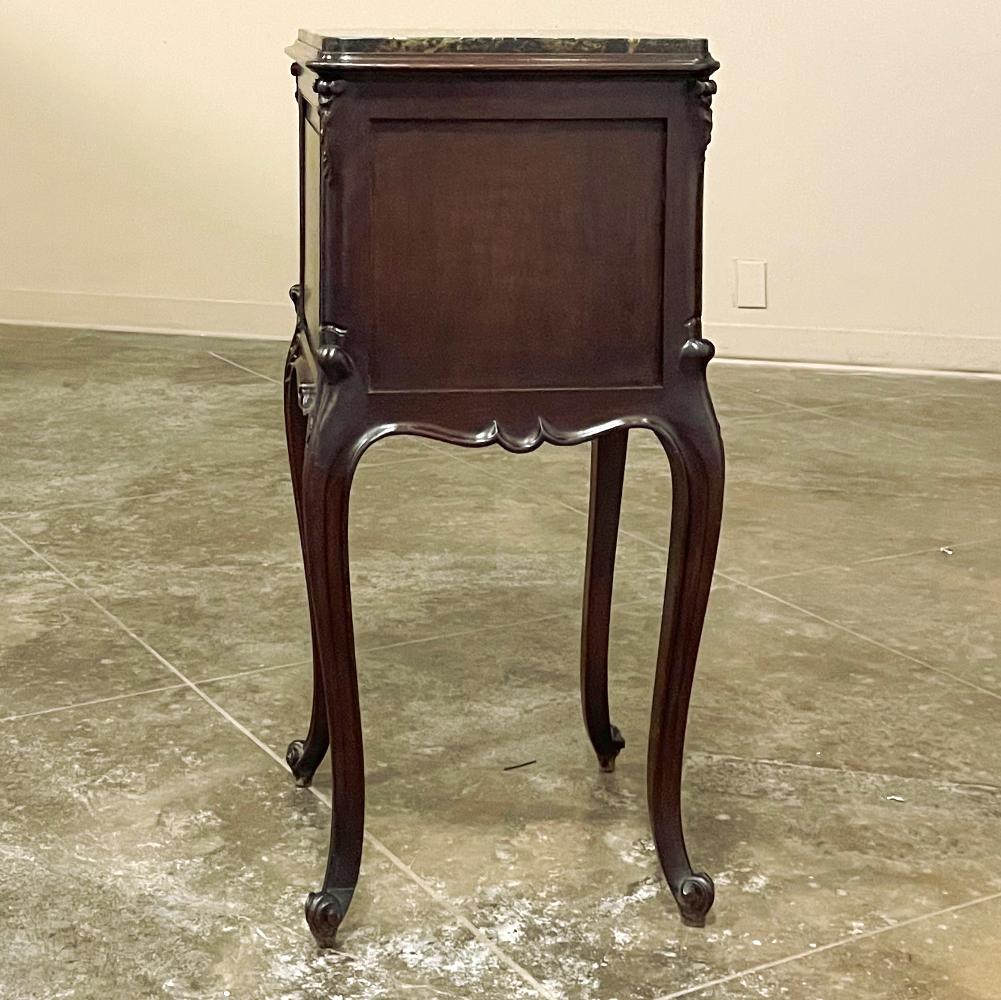 19th Century French Louis XIV Walnut Marble Top Nightstand 2