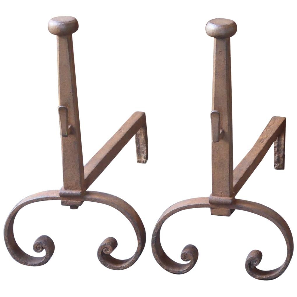 Andirons ou braseros Louis XV du 19e siècle