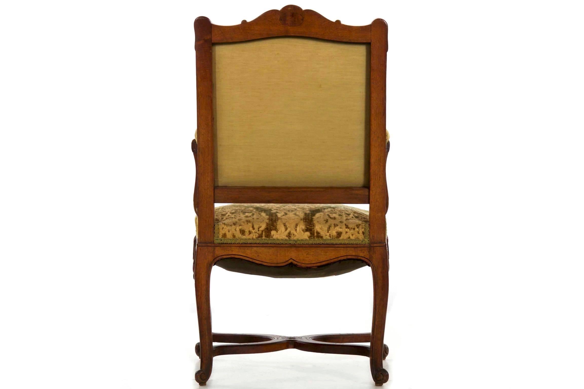 European 19th Century French Louis XV Antique Armchair Fauteuil