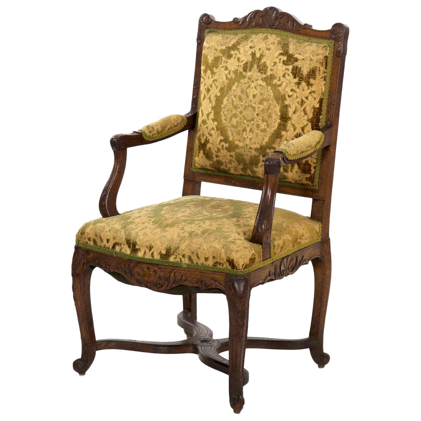 19th Century French Louis XV Antique Armchair Fauteuil