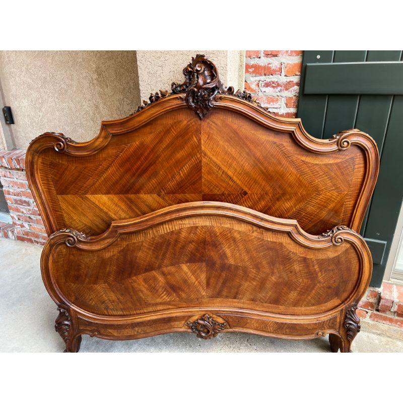 19th Century French Louis XV Bed Carved Walnut Parisian Rococo by George Guerin In Good Condition In Shreveport, LA