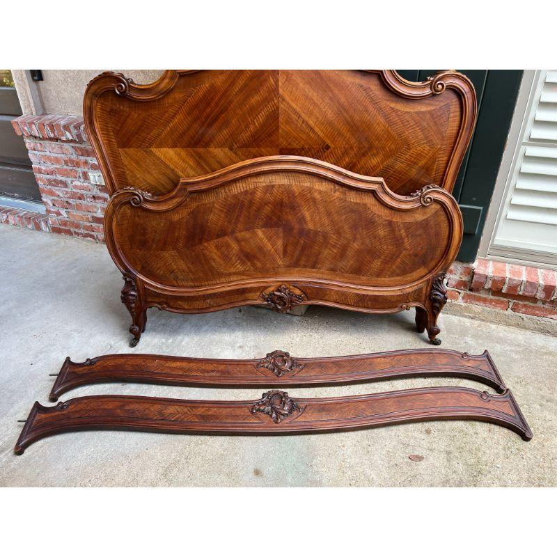 19th Century French Louis XV Bed Carved Walnut Parisian Rococo by George Guerin 4