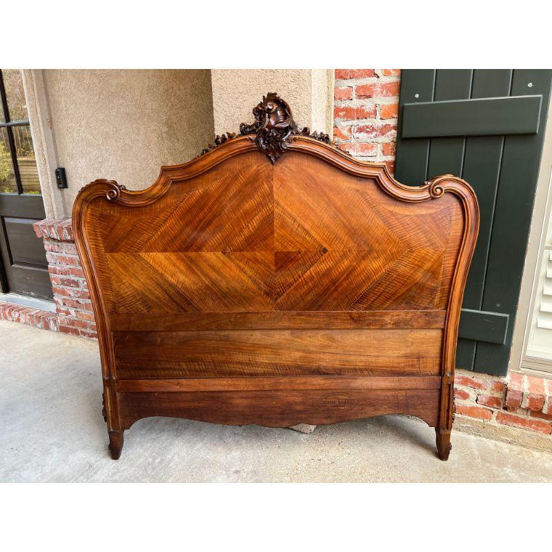 19th Century French Louis XV Bed Carved Walnut Parisian Rococo by George Guerin 5