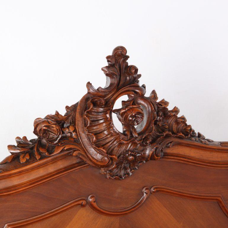 Hand-Carved 19th Century French Louis XV Bed