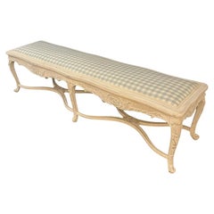19th Century French Louis XV Bench Newly Upholstered