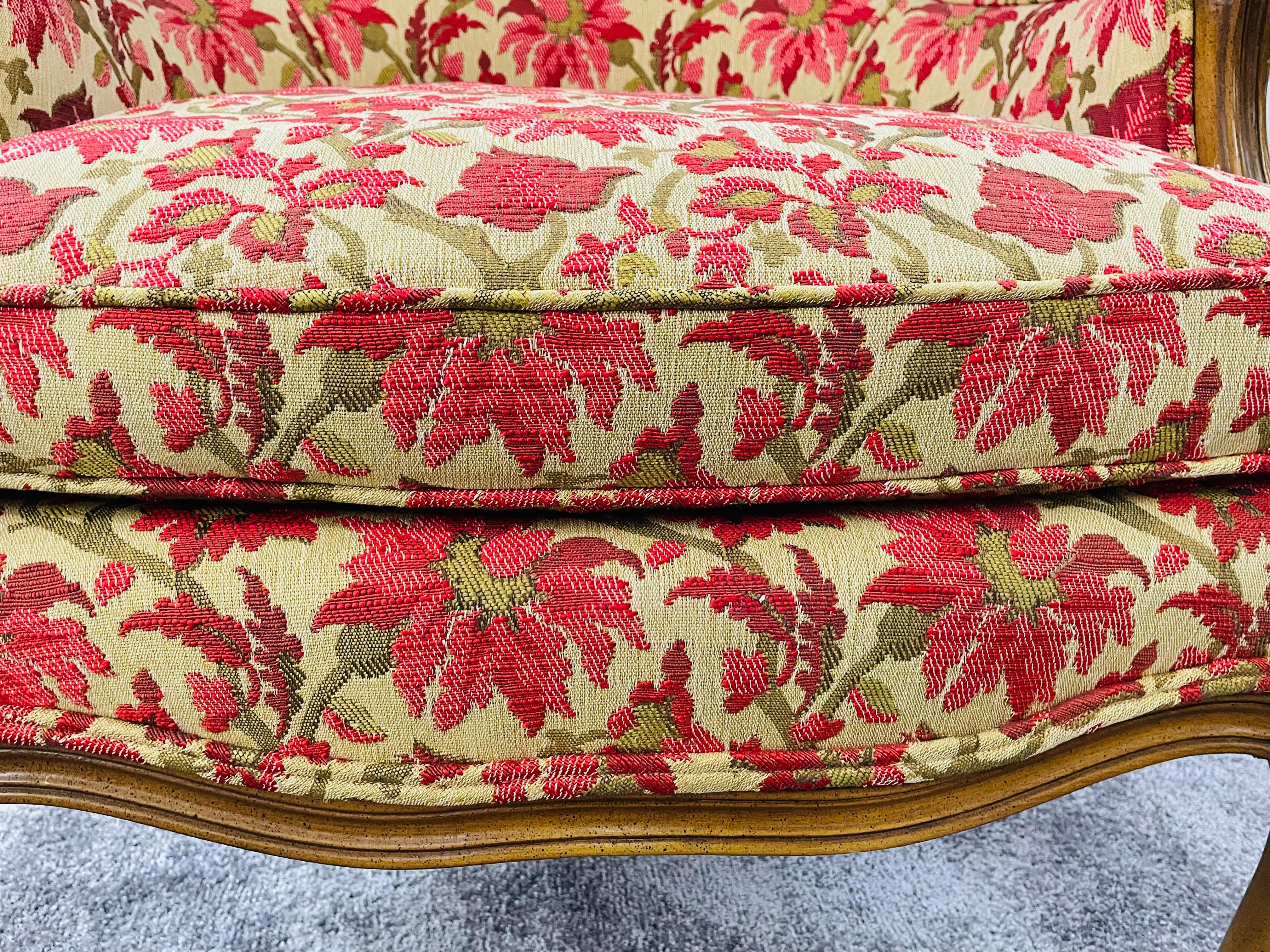 19th Century French Louis XV Bergere Arm Chair in a Fine Floral Upholstery For Sale 3