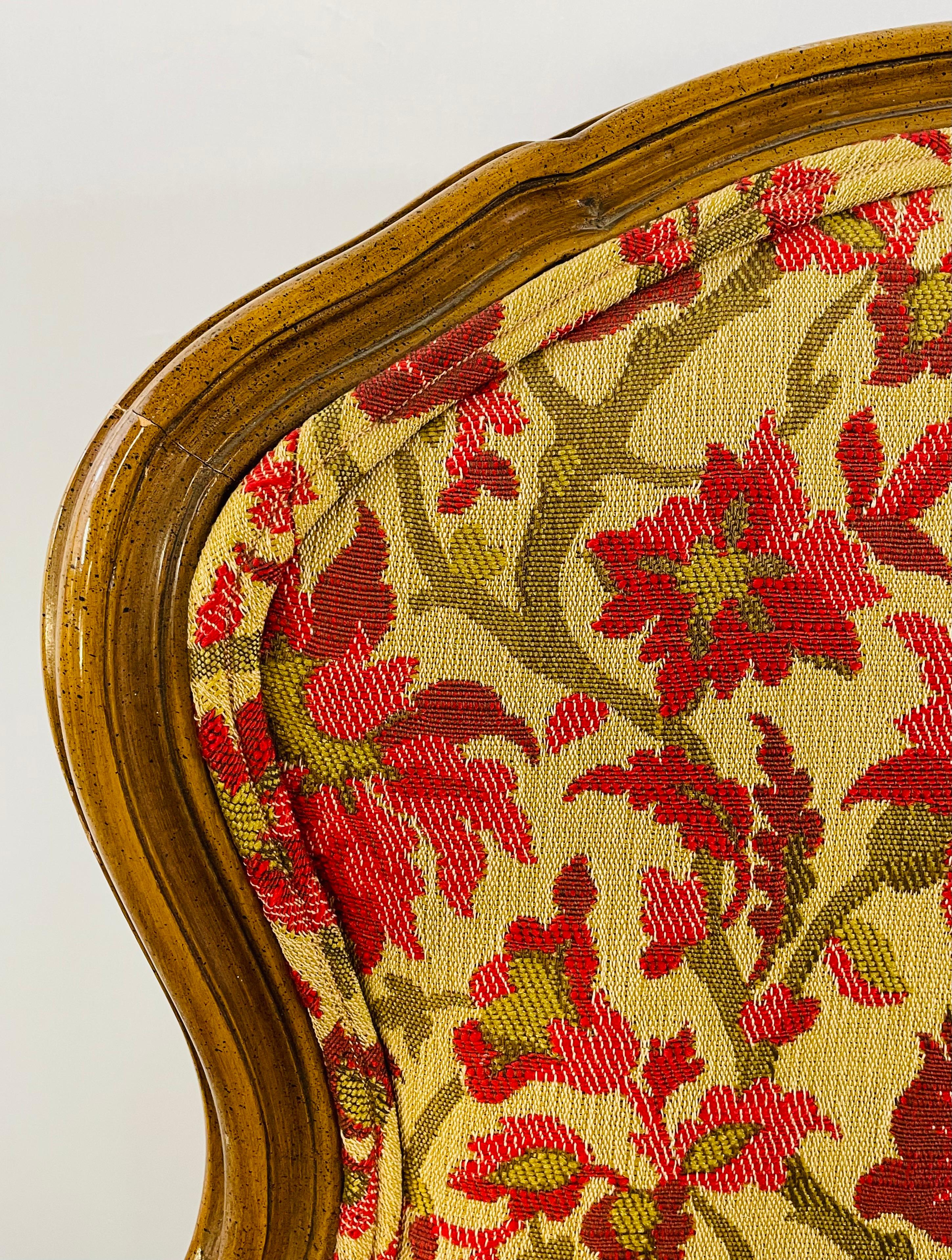 19th Century French Louis XV Bergere Arm Chair in a Fine Floral Upholstery For Sale 5