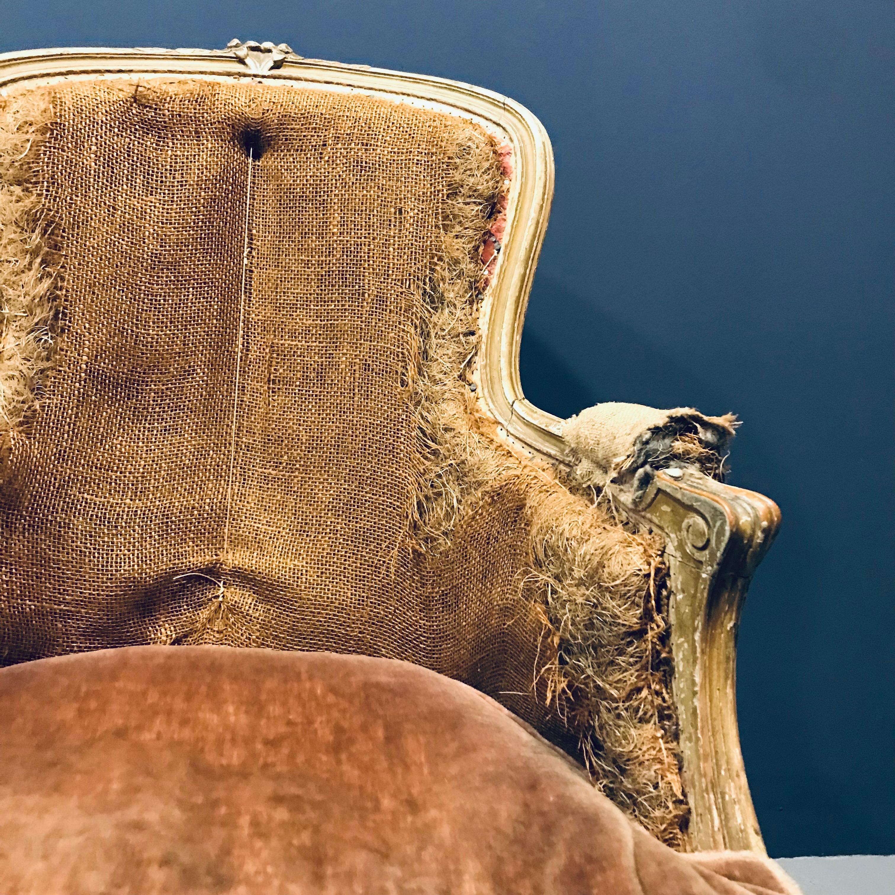 19th Century French Louis XV Bergère Armchair For Sale 7