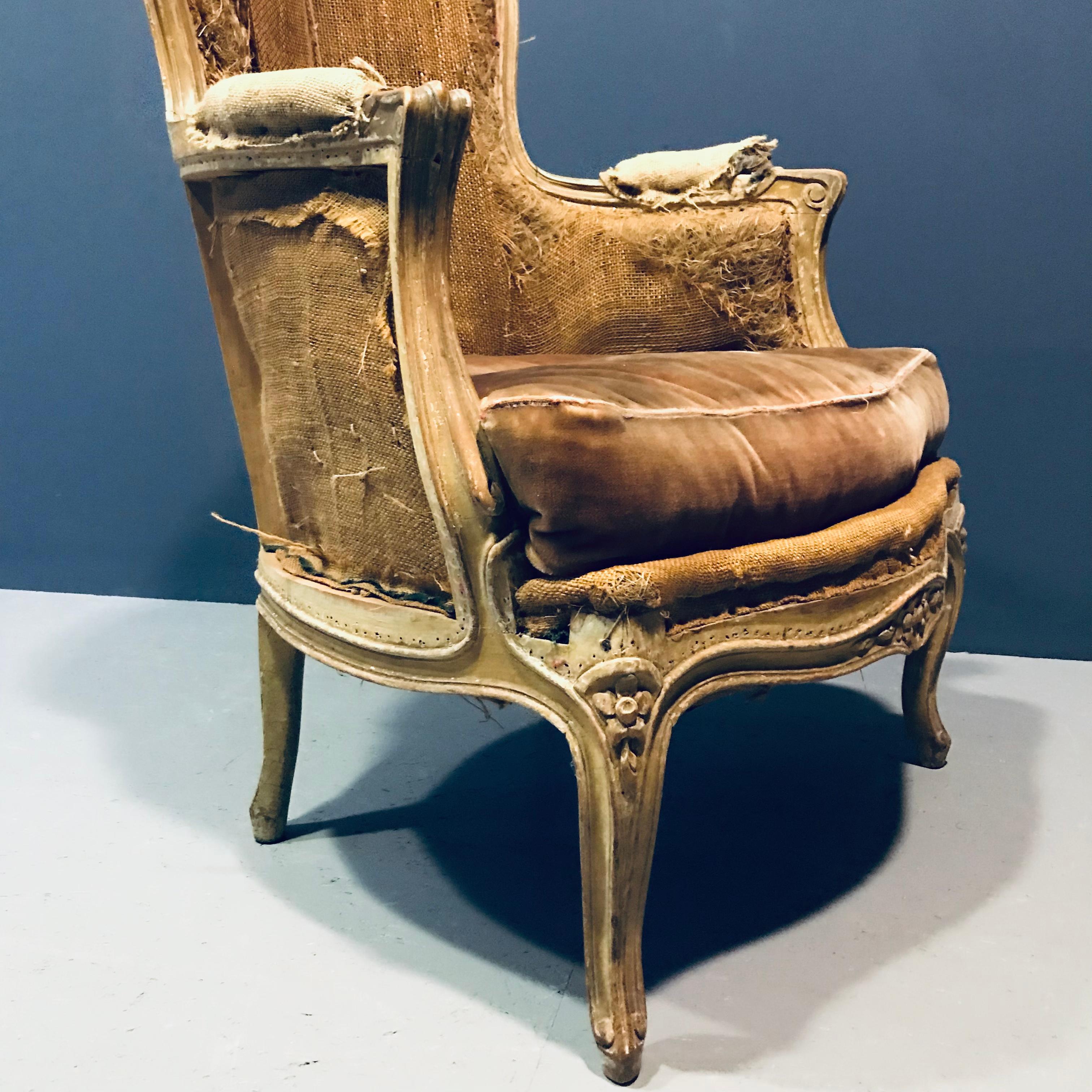 19th Century French Louis XV Bergère Armchair For Sale 11