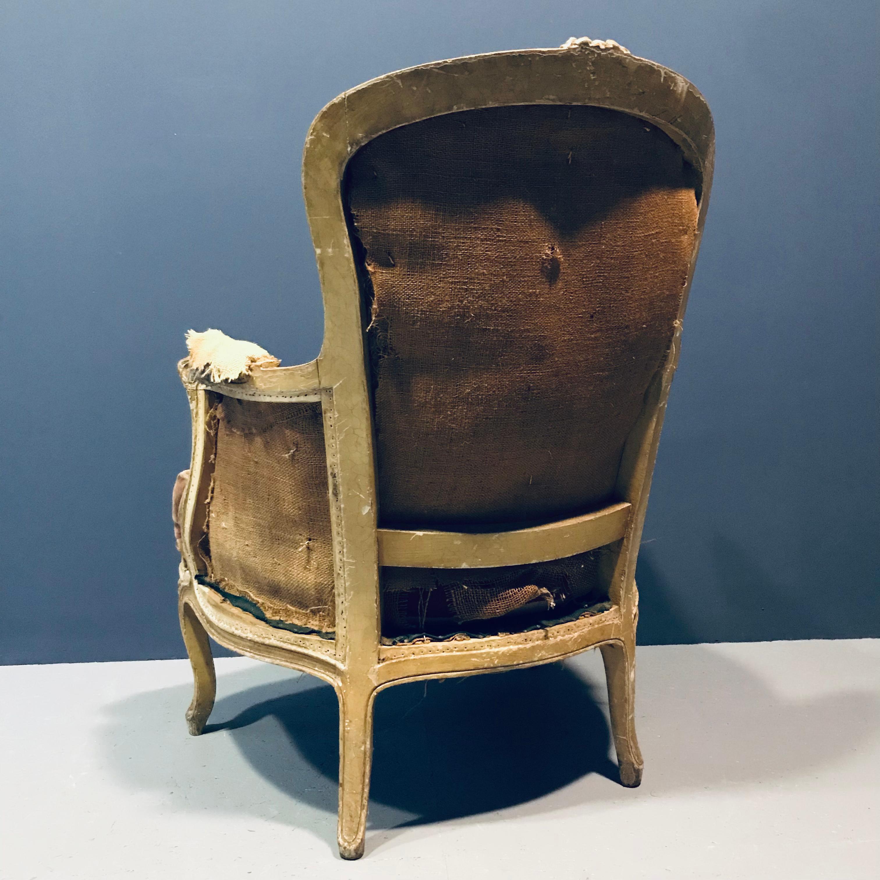Französischer Louis-XV-Bergère-Sessel des 19. Jahrhunderts im Angebot 12