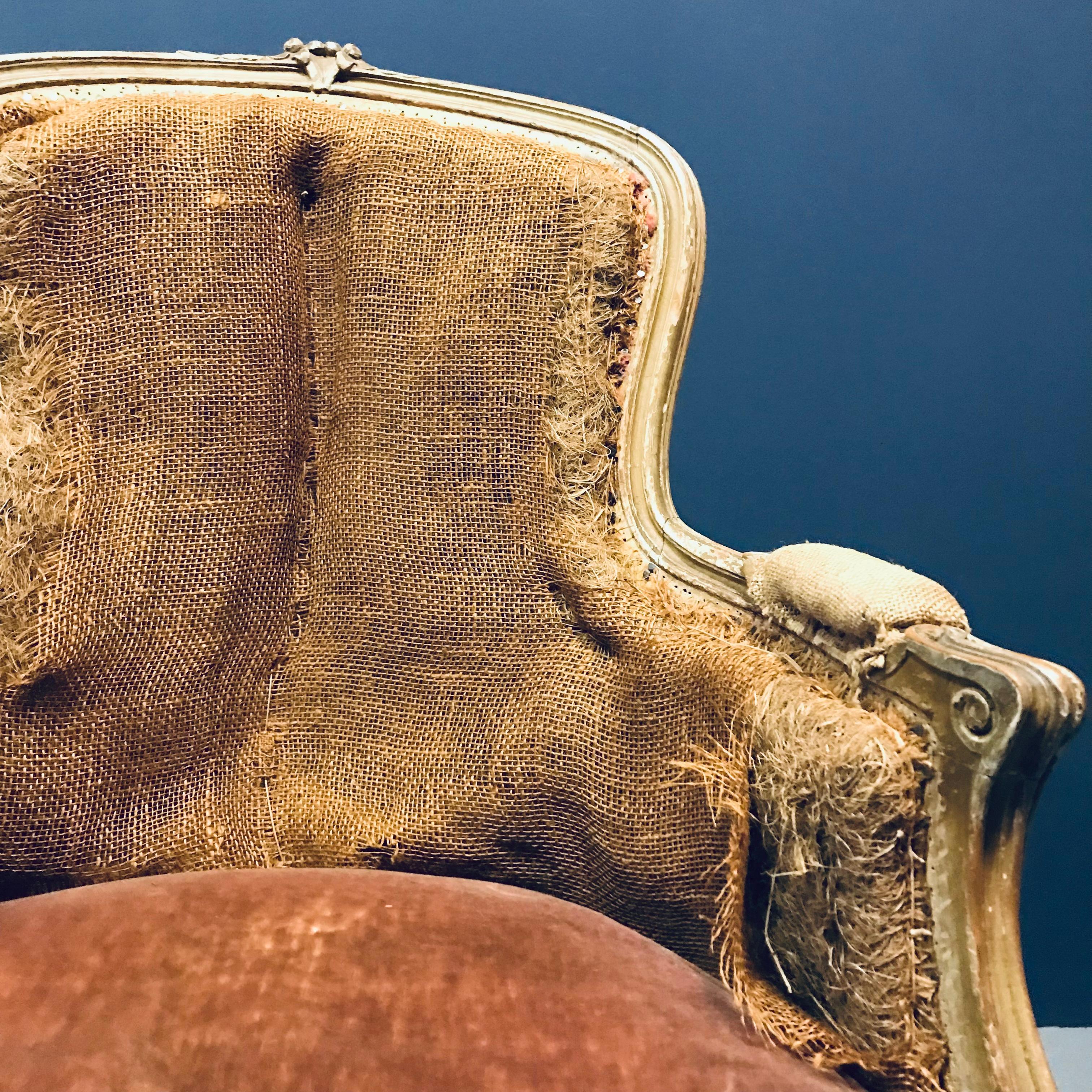 Französischer Louis-XV-Bergère-Sessel des 19. Jahrhunderts im Angebot 2