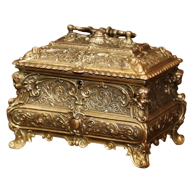 19th Century French Louis XV Brass Plated Bombe Jewelry Box with Repousse  Decor at 1stDibs | antique french jewelry box, 19th century antique jewelry  box
