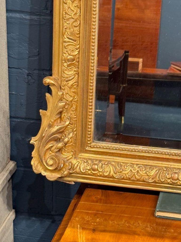 19th Century French Louis XV Carved and Giltwood Mirror For Sale 1