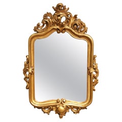 Specchio da parete in legno dorato intagliato Luigi XV del XIX secolo proveniente dalla Provenza