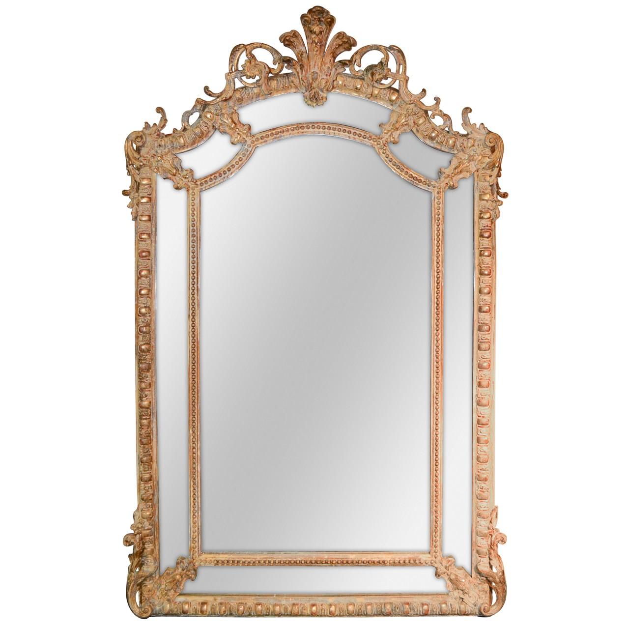 19th Century French Louis XV Carved Mirror