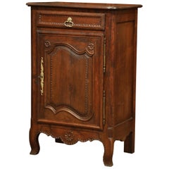 19th Century French Louis XV Carved Oak One-Door Jelly Cabinet Confiturier